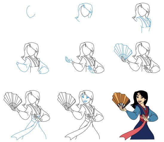 Mulan pratique les arts martiaux (2) dessin