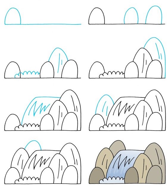 Paysage de ruisseau (3) dessin