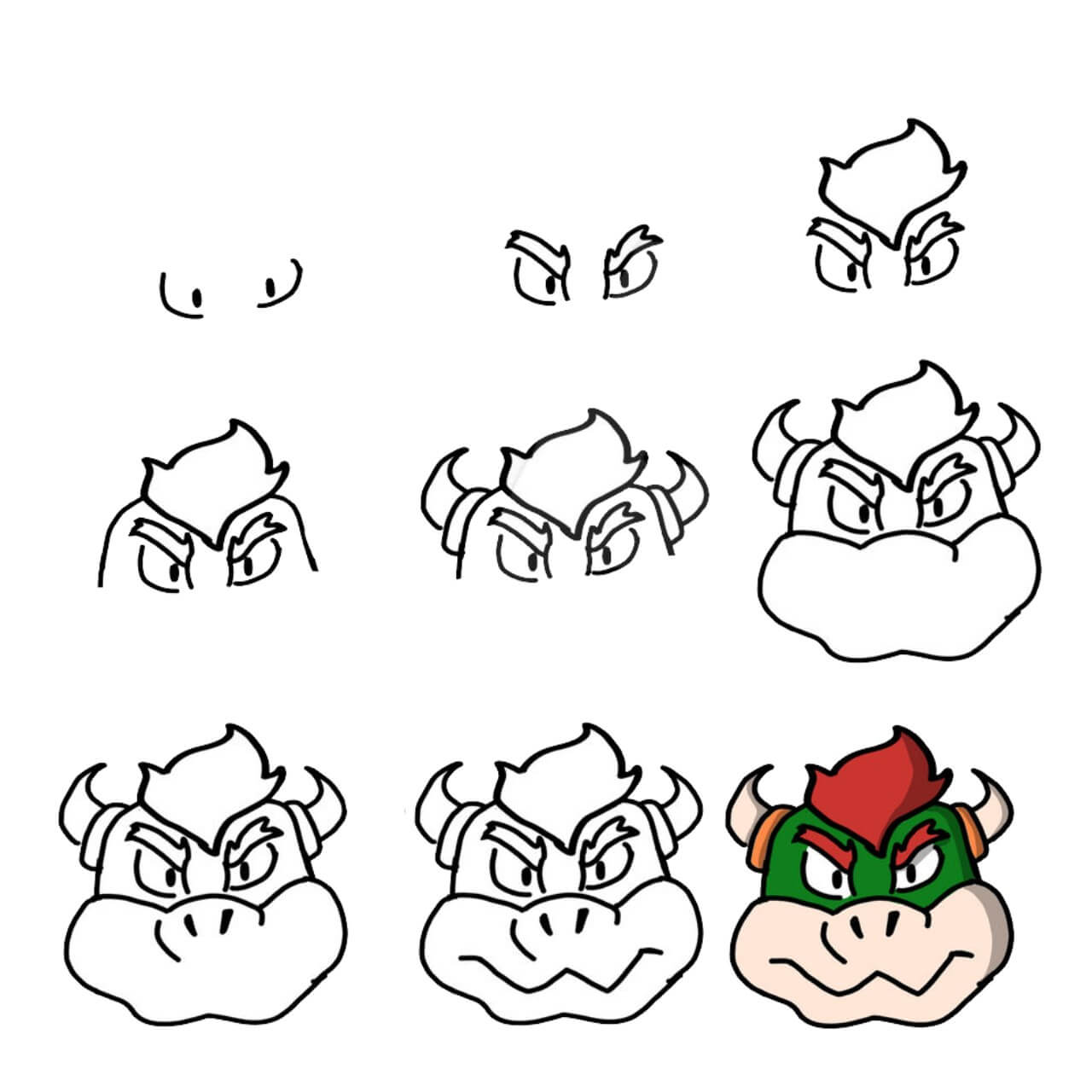 Tête de Bowser (2) dessin