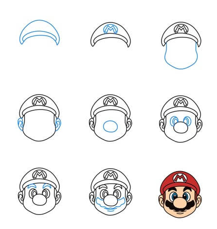 Visage de Mario (1) dessin