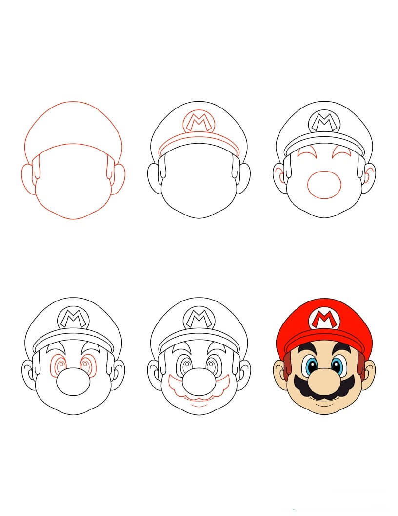 Visage de Mario (2) dessin