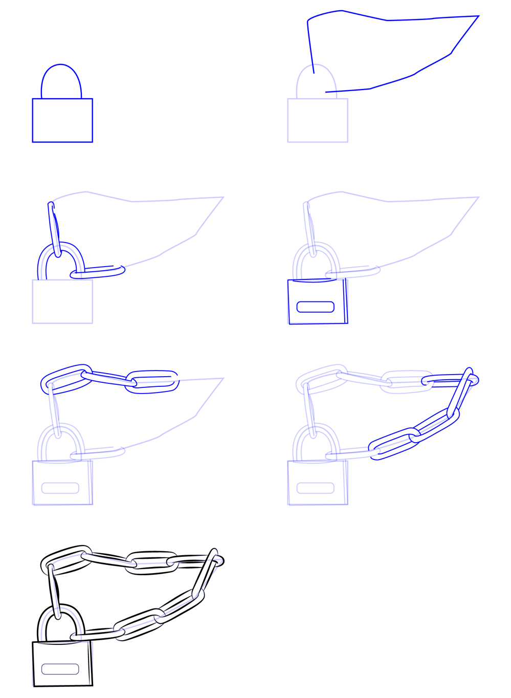 Dessinez un cadenas simple dessin