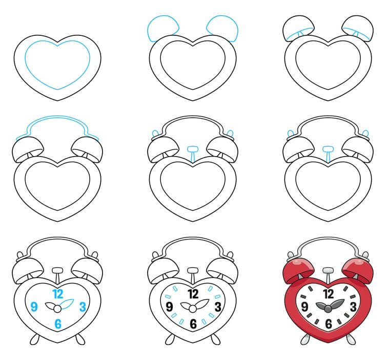 Heart clock dessin