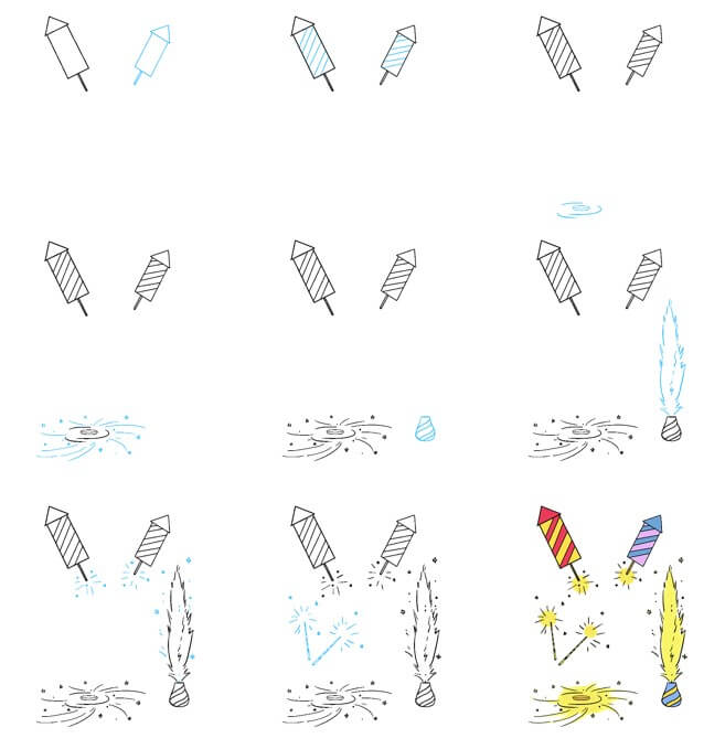 Idées de feux d'artifice (13) dessin