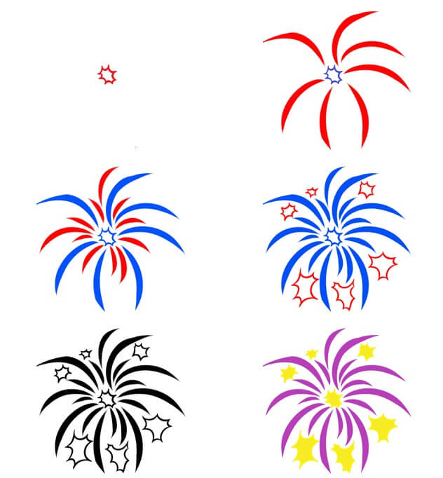 Idées de feux d’artifice (14) dessin