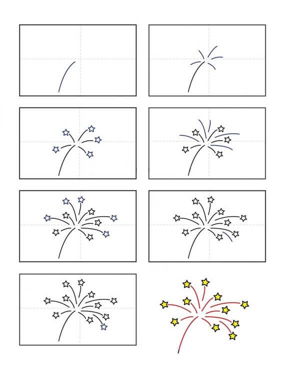 Idées de feux d’artifice (5) dessin