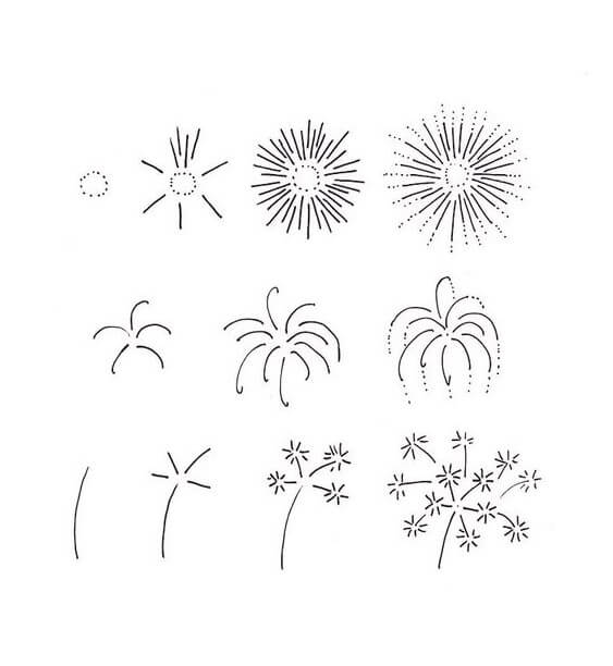 Idées de feux d'artifice (7) dessin