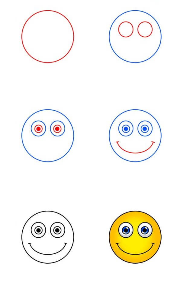 Idées de visages souriants (3) dessin