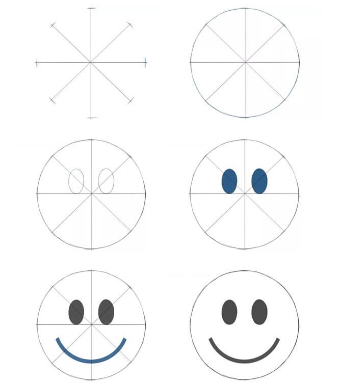 Idées de visages souriants (7) dessin