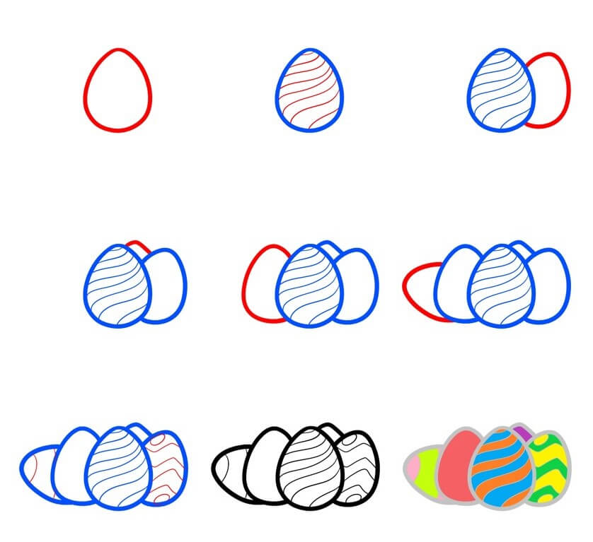 œufs de Pâques dessin