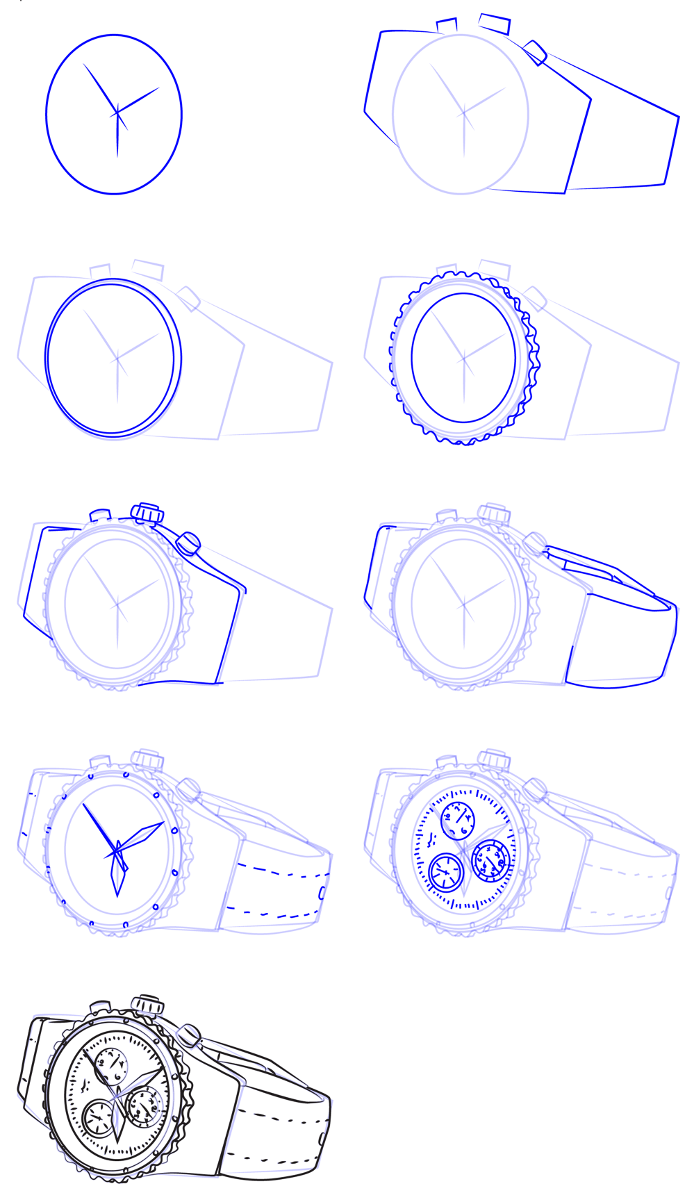 Montres-bracelets (15) dessin