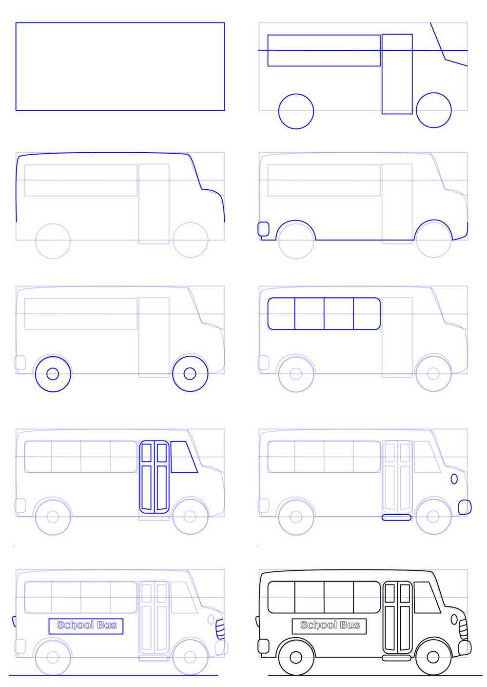 Dessiner un bus simple (1) dessin