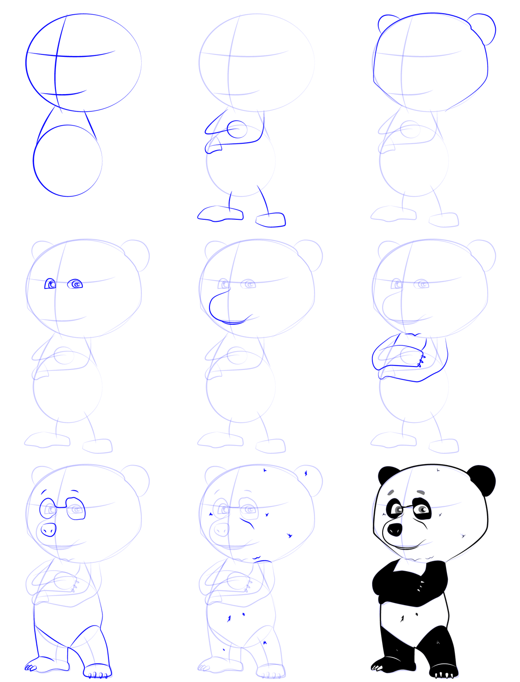 Dessiner un panda simple (1) dessin