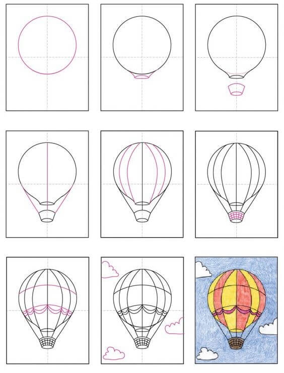 Hot air balloon idea (12) dessin