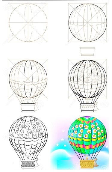 Hot air balloon idea (23) dessin