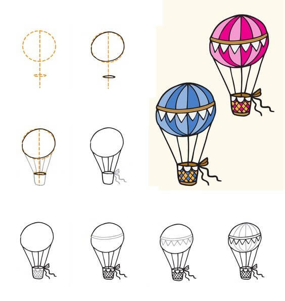 Hot air balloon idea (8) dessin