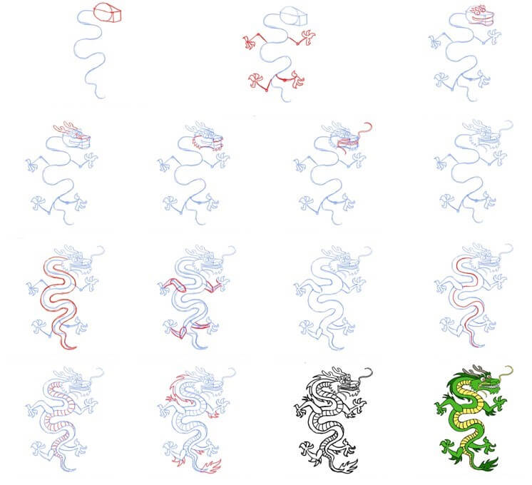 Idée de dragon oriental (14) dessin