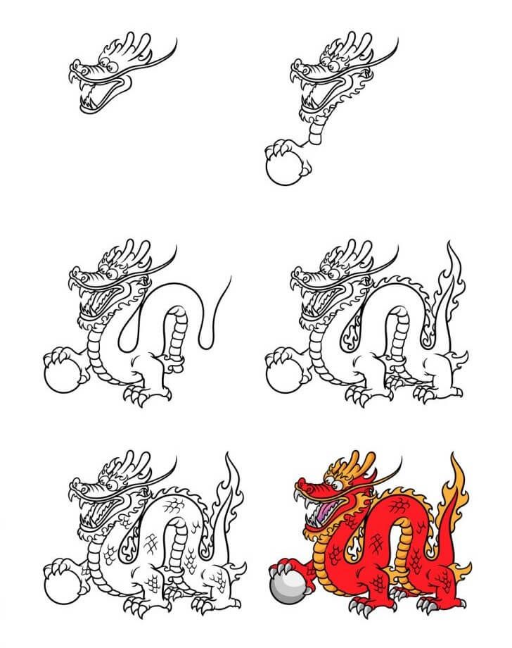 Idée de dragon oriental (8) dessin