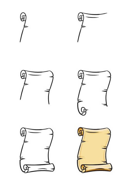 Idées de parchemins de papier (3) dessin