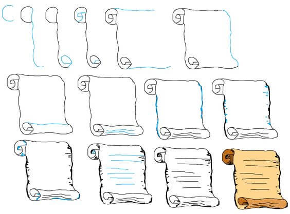 Idées de parchemins de papier (5) dessin