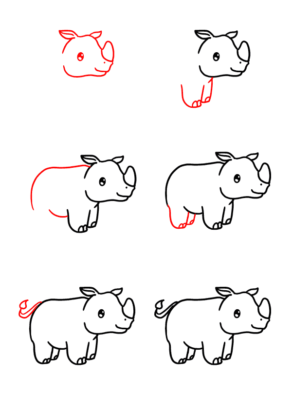 Bébé rhinocéros dessin