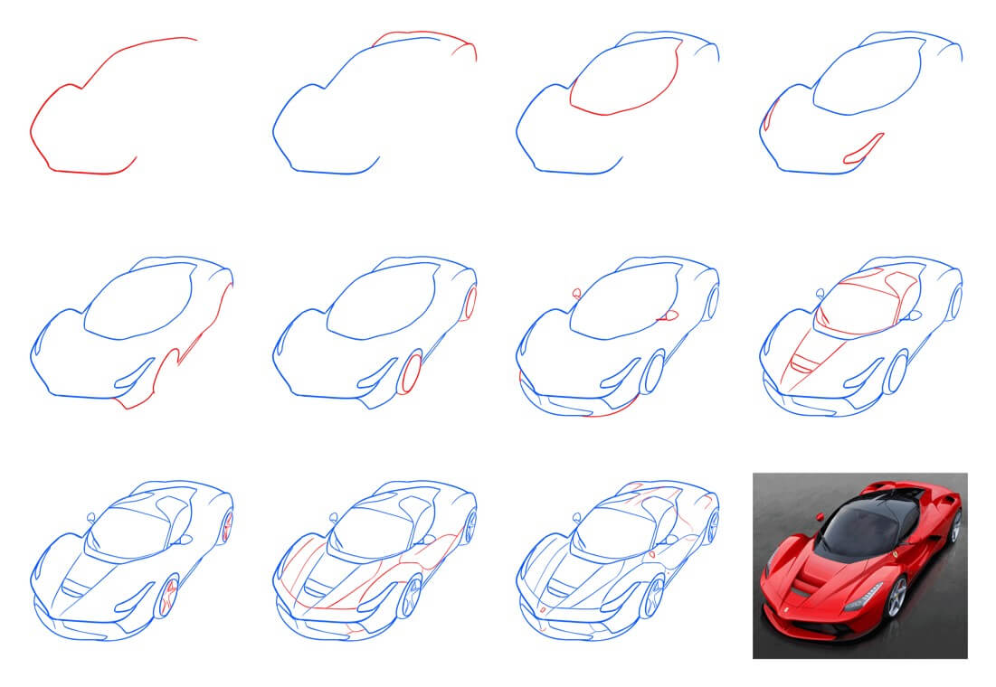 Idée de voiture Ferrari (20) dessin