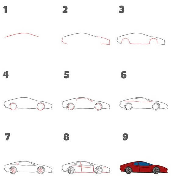 Idée de voiture Ferrari (4) dessin