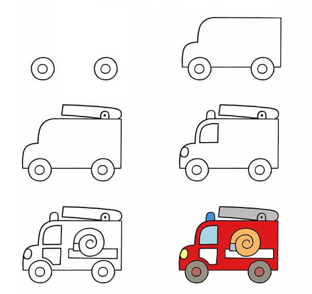 Idées de camions de pompiers (11) dessin