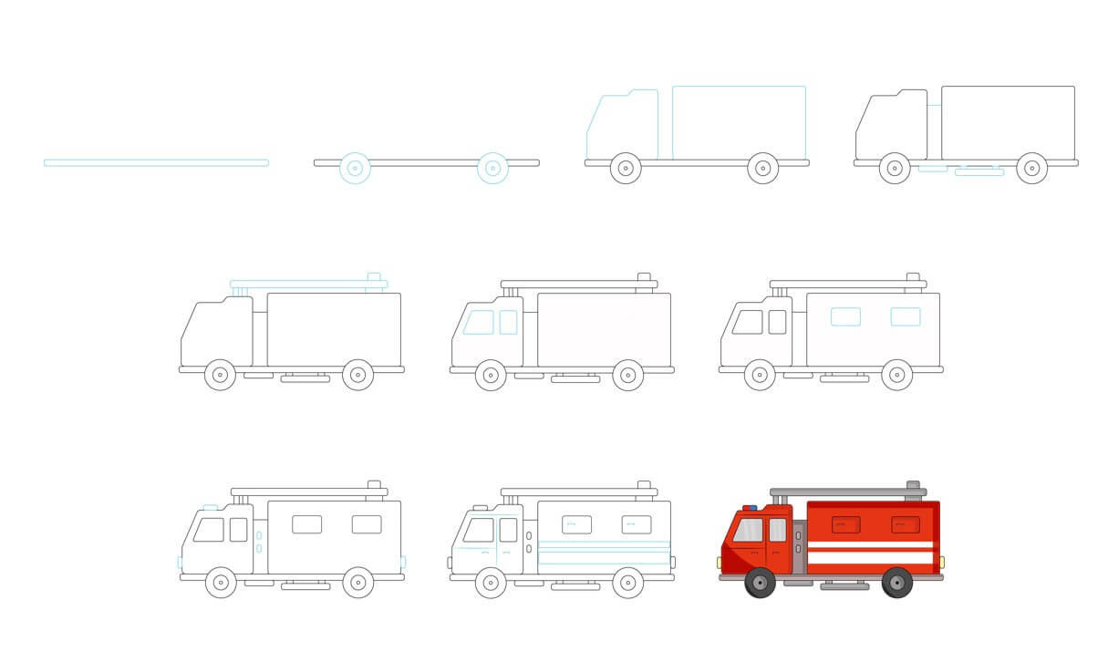 Idées de camions de pompiers (16) dessin