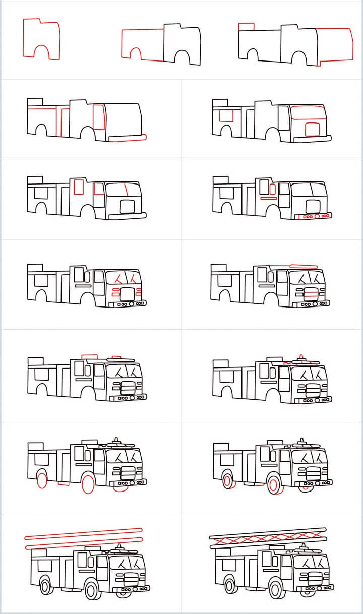 Idées de camions de pompiers (9) dessin