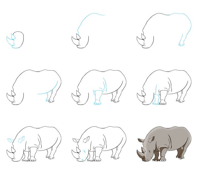 idées de rhinocéros (10) dessin