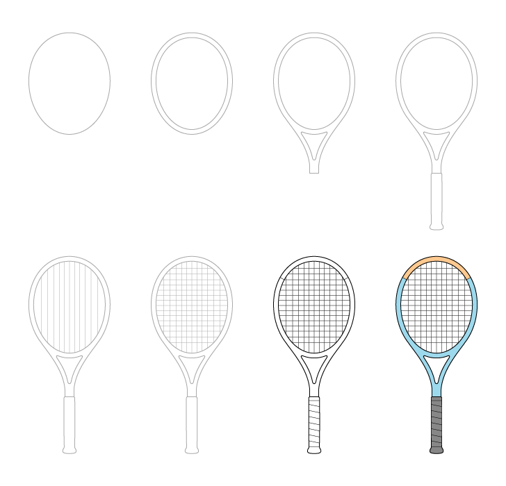 Raquette de tennis simple (3) dessin