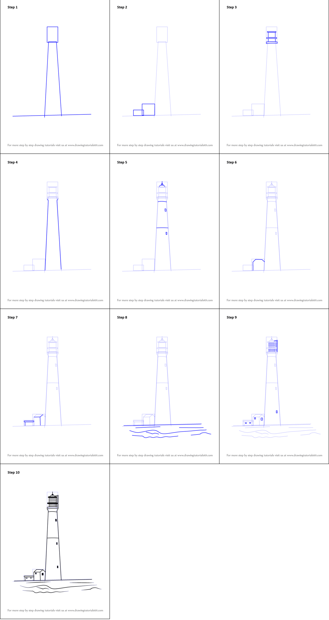 Tour de phare simple (2) dessin