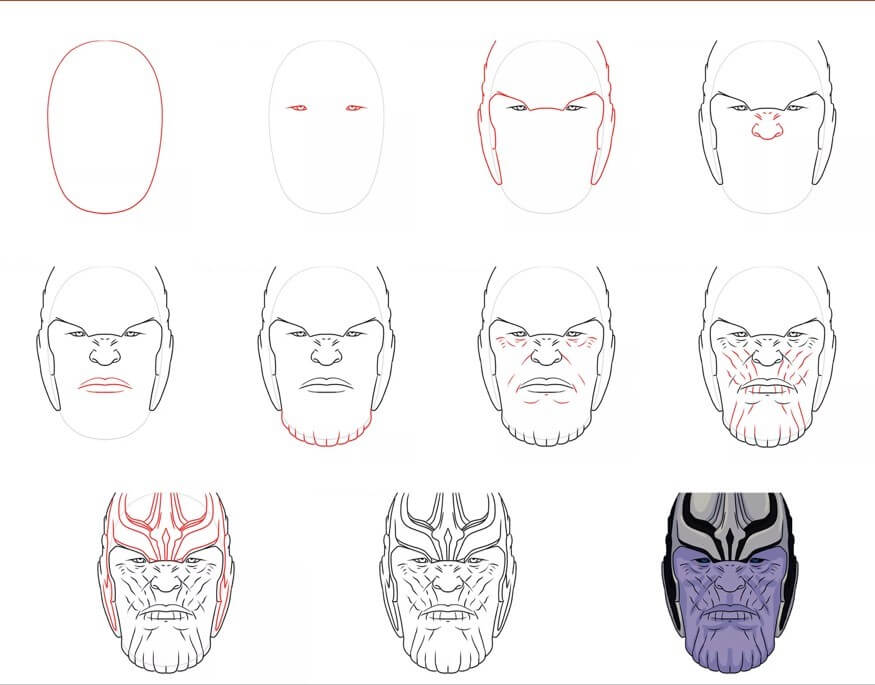 Visage de Thanos (3) dessin