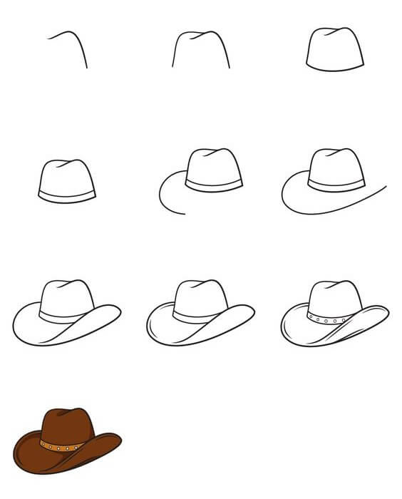 Chapeaux de cowboy (4) dessin