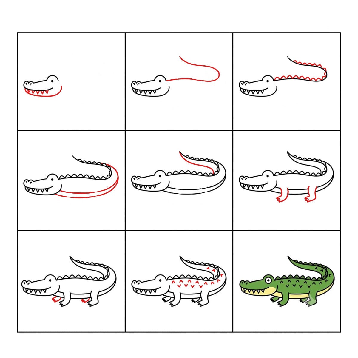 Crocodile amical dessin
