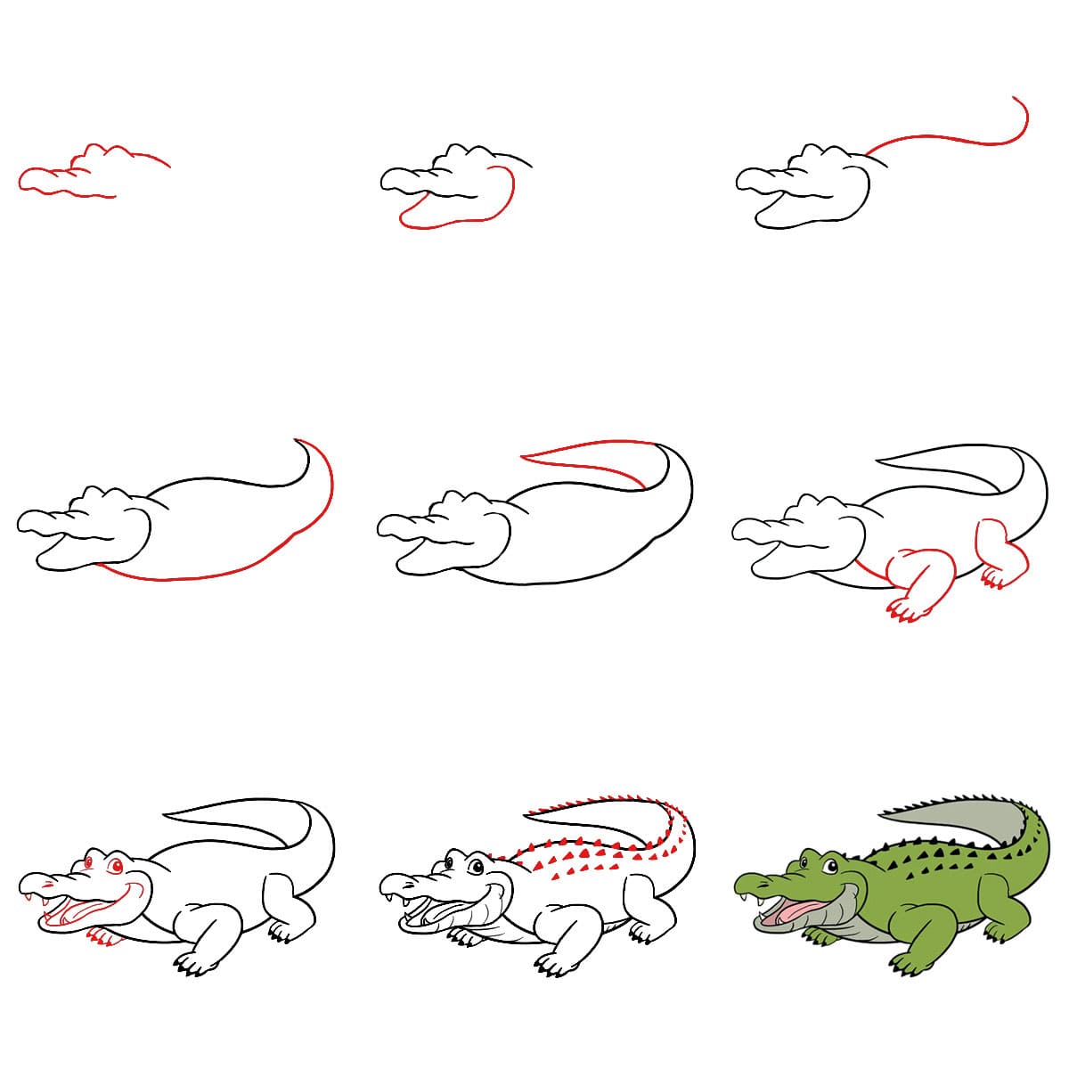 Crocodile féroce dessin