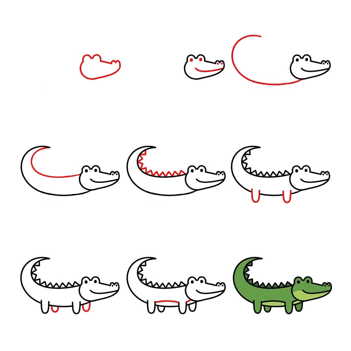 Crocodile nageur dessin