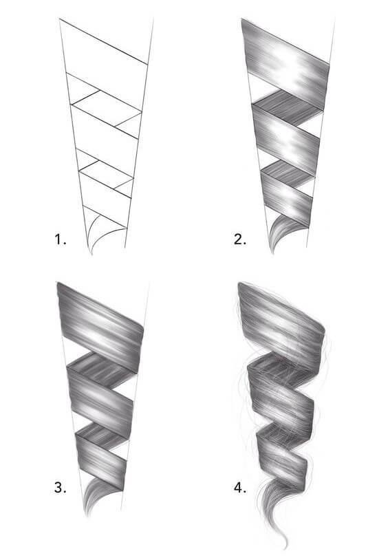 Idées cheveux bouclés (7) dessin