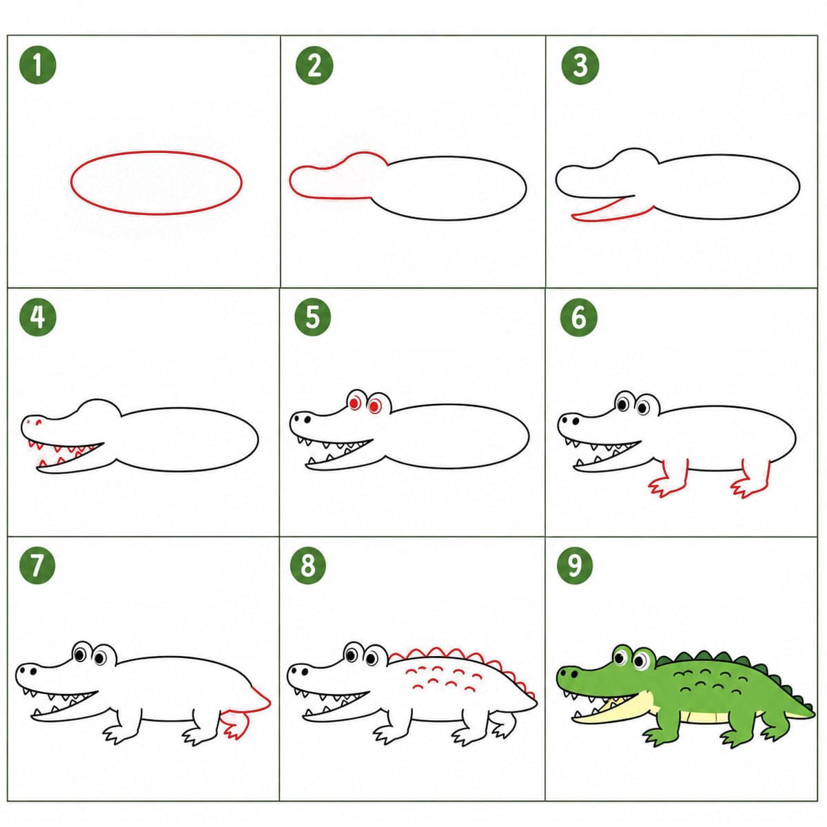 Long crocodile dessin