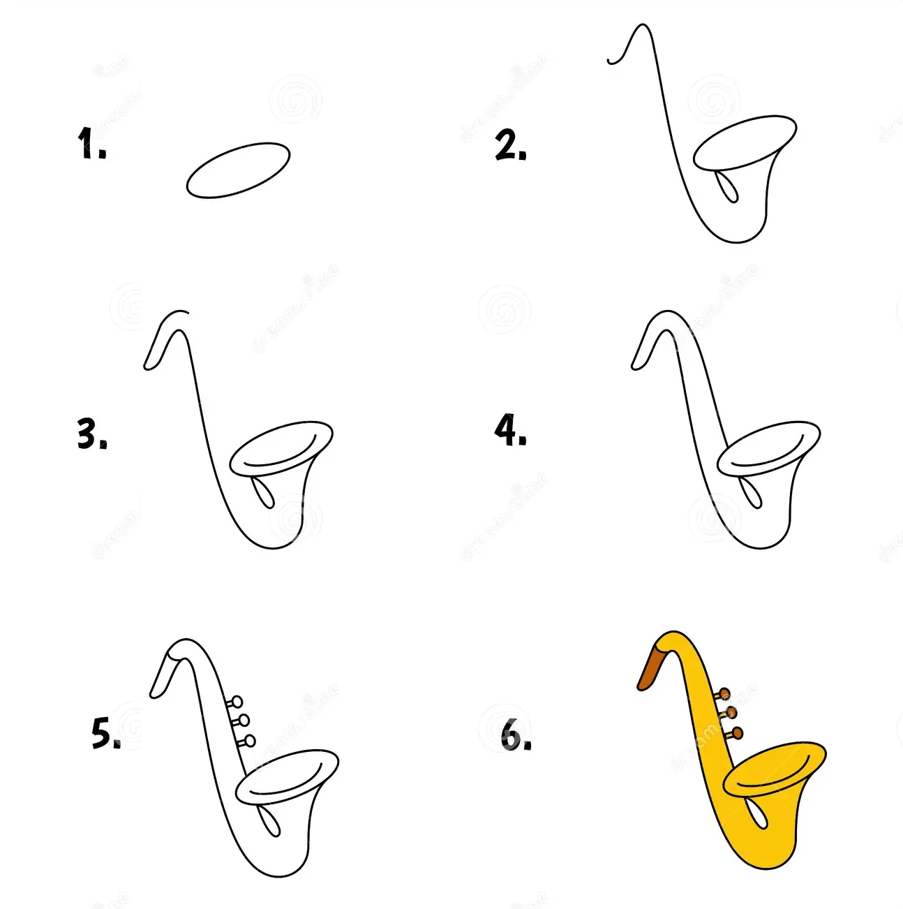 Saxophones (10) dessin