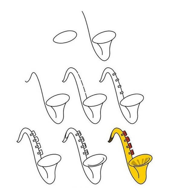 Saxophones (2) dessin