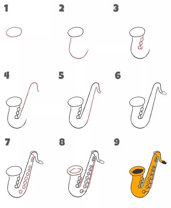 Saxophones (3) dessin