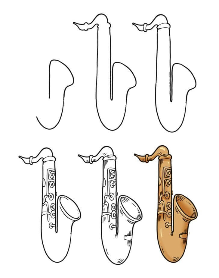 Saxophones (4) dessin