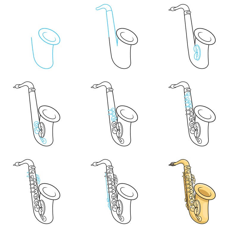 Saxophones (5) dessin