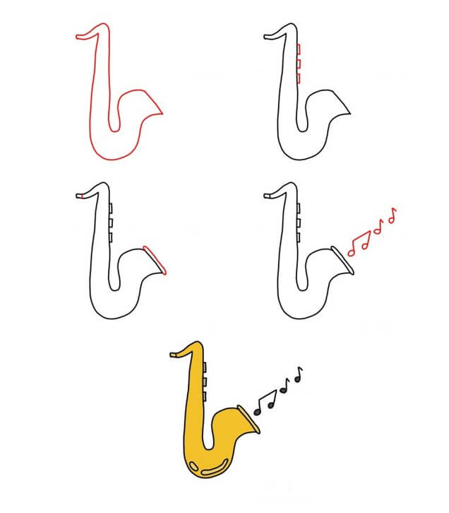 Saxophones (6) dessin