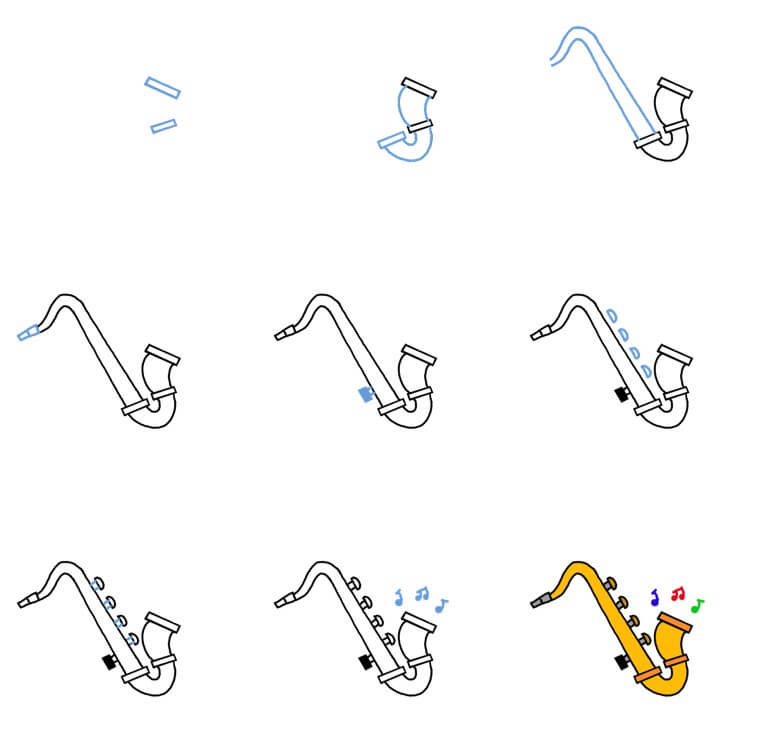 Saxophones (7) dessin