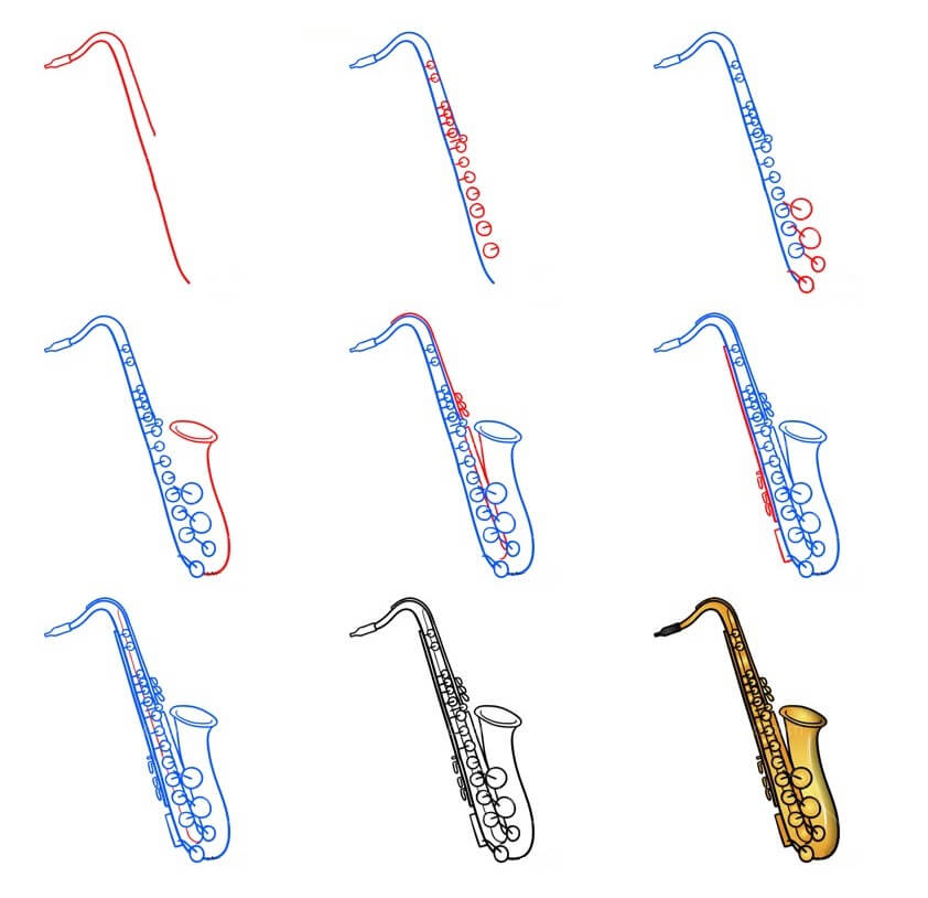 Saxophones (8) dessin