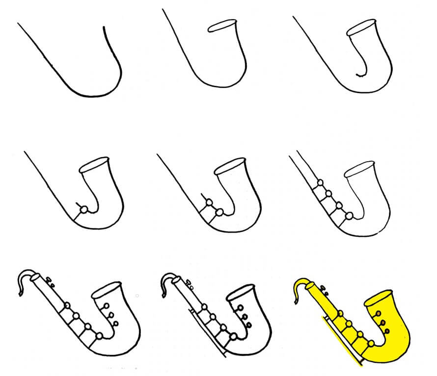 Saxophones (9) dessin