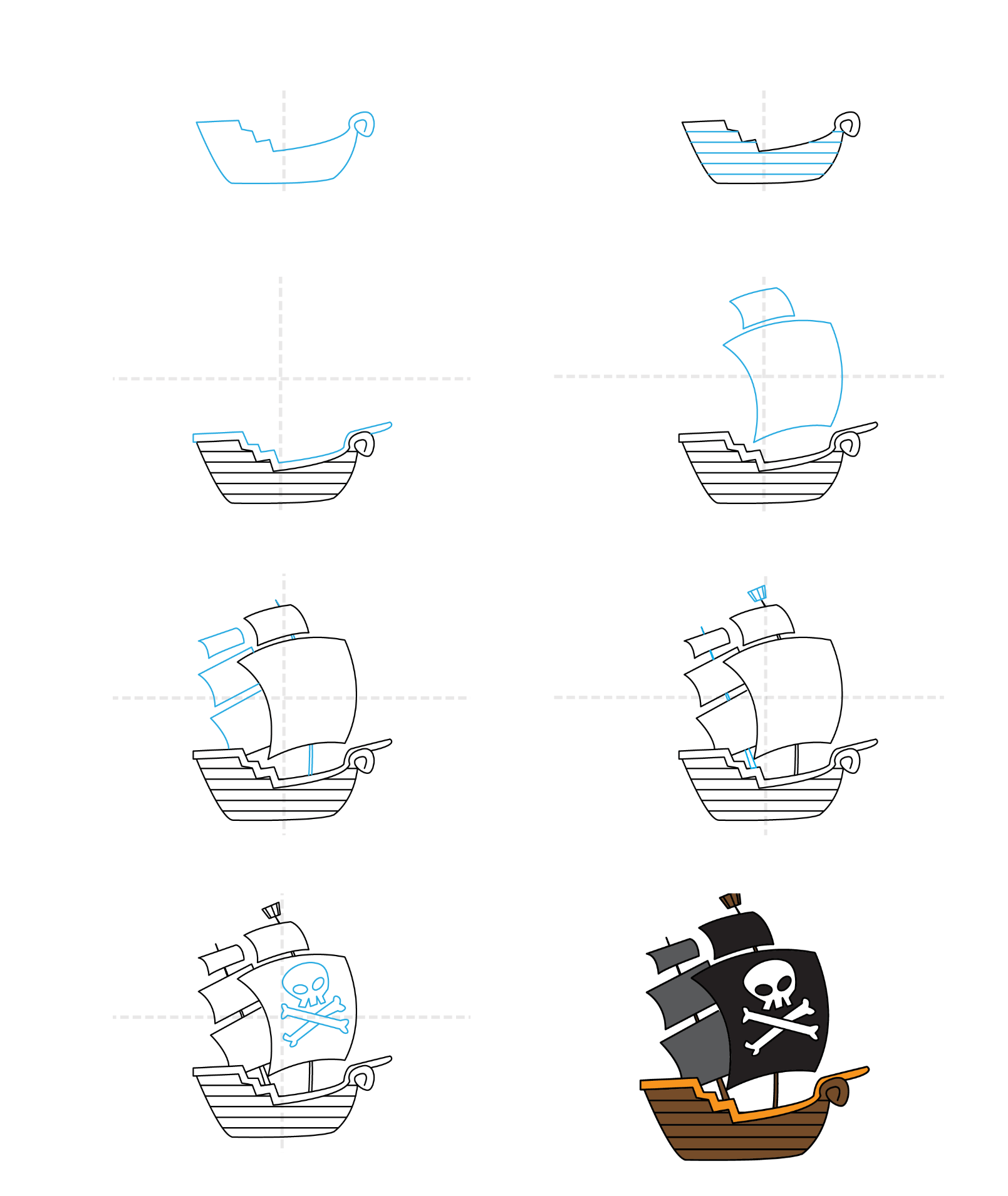 Bateau pirate simple (1) dessin